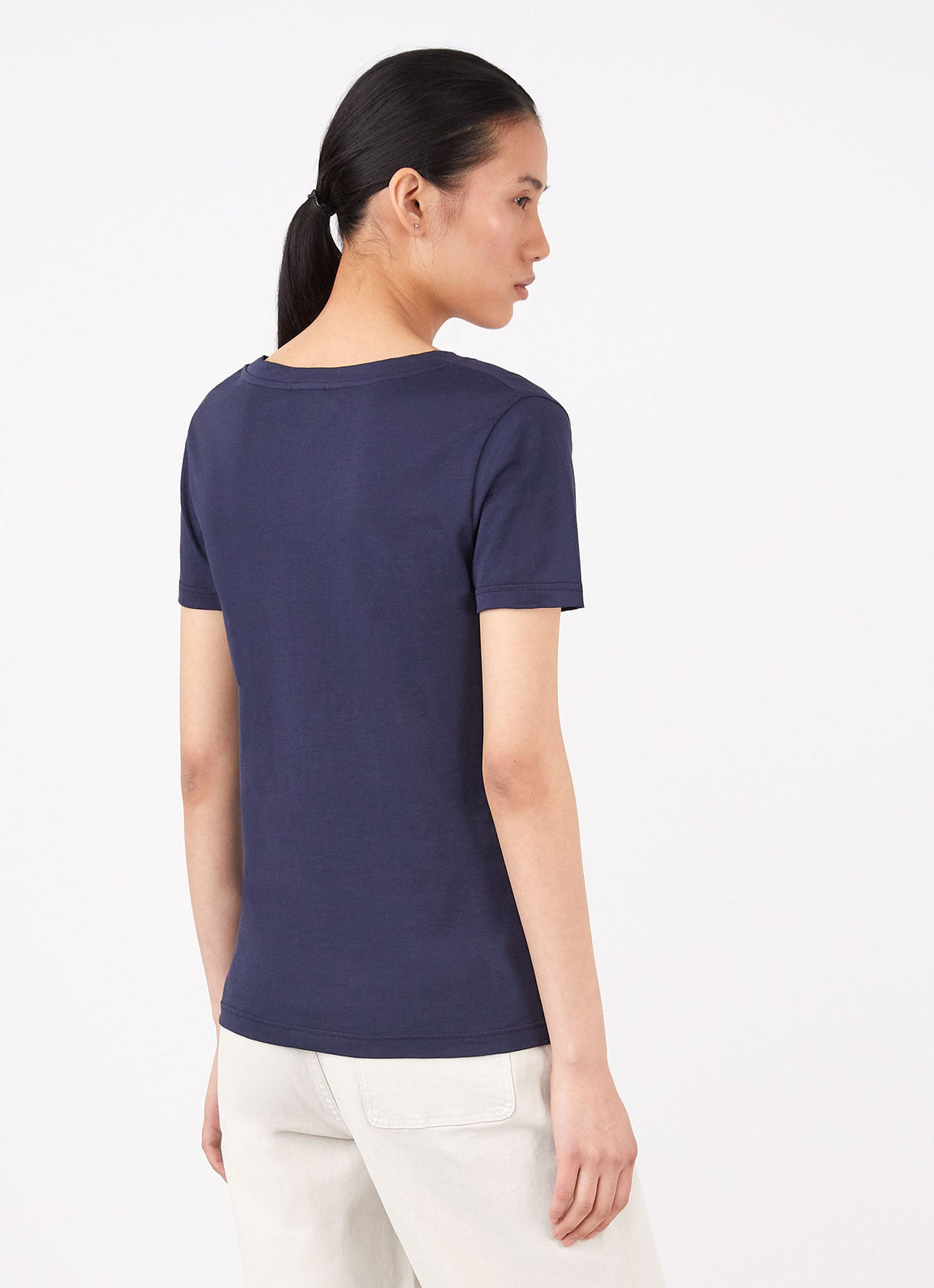 Women's V Neck T-shirt in Navy