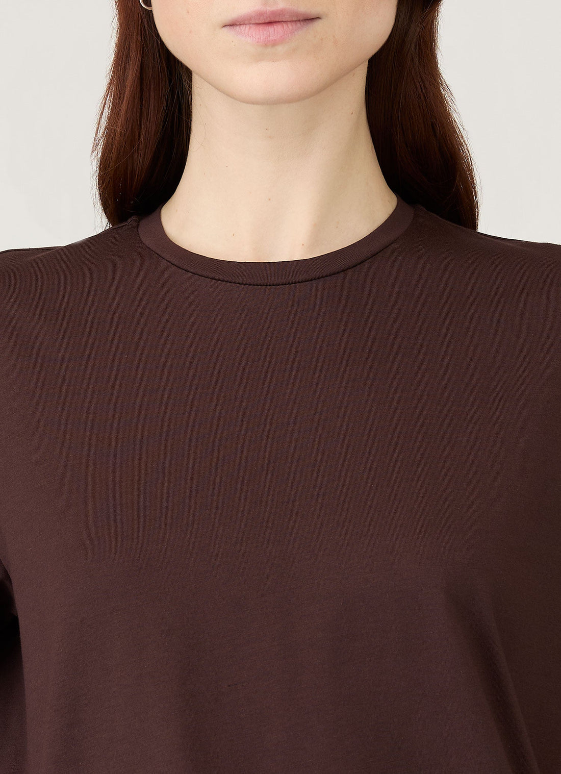 Women's Long Sleeve Boy Fit T-shirt in Truffle