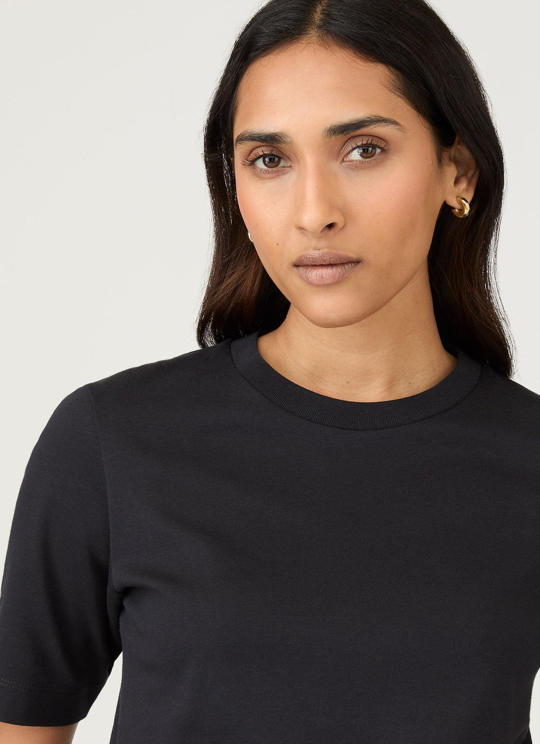 Women's Mid Sleeve T-shirt in Black