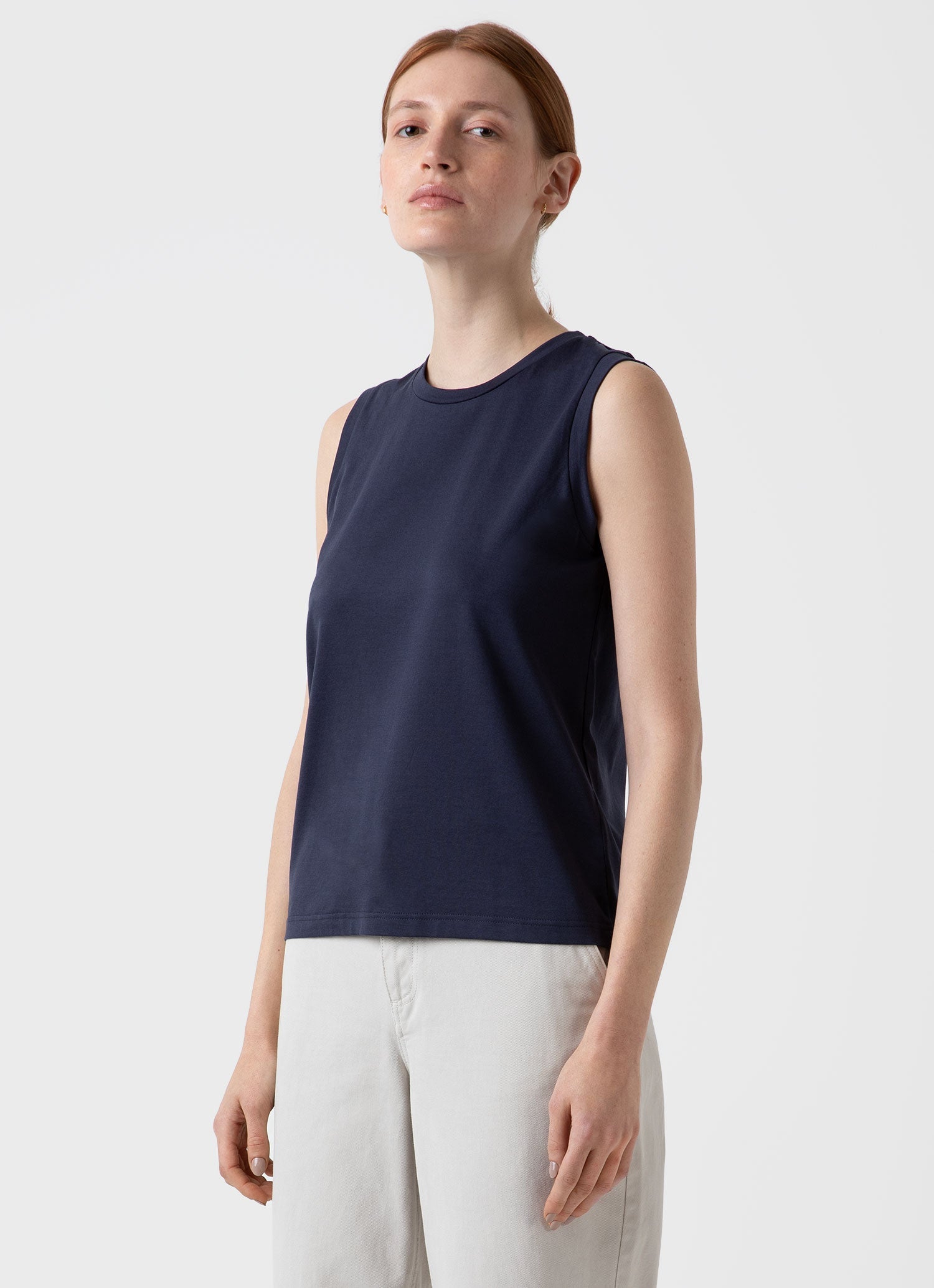 Women's Boy Fit Tank in Navy