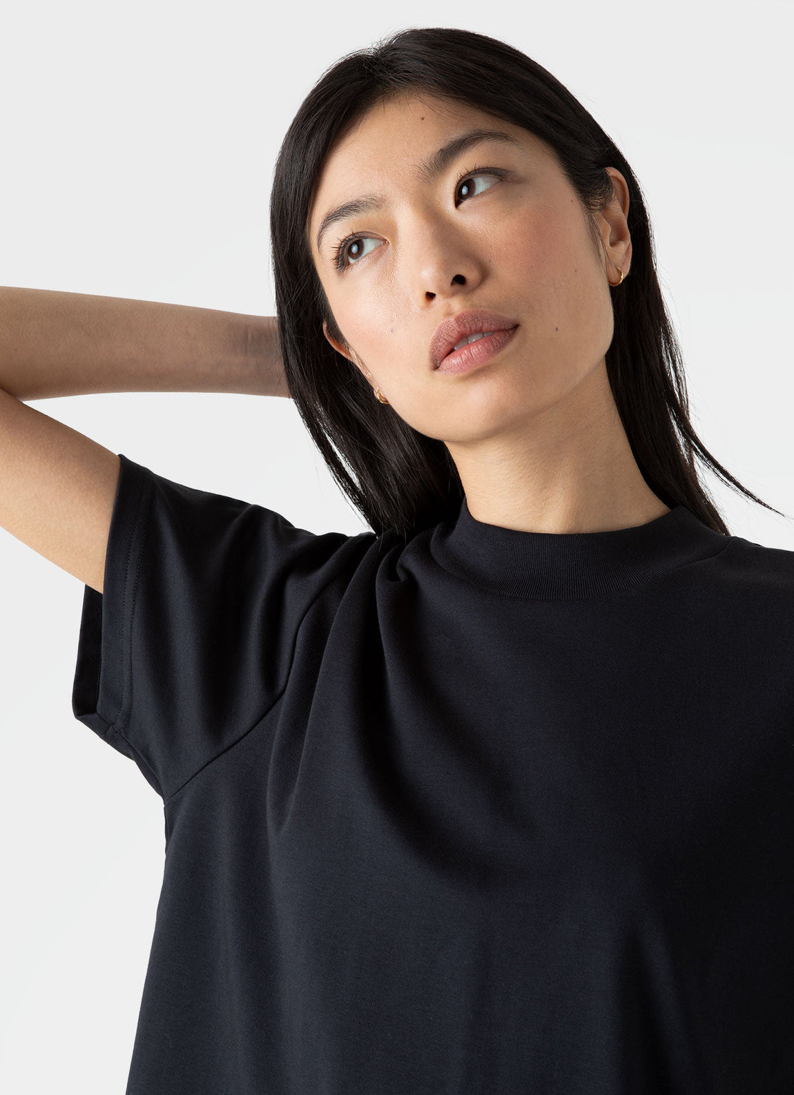 Women's Mock Neck T-shirt in Black