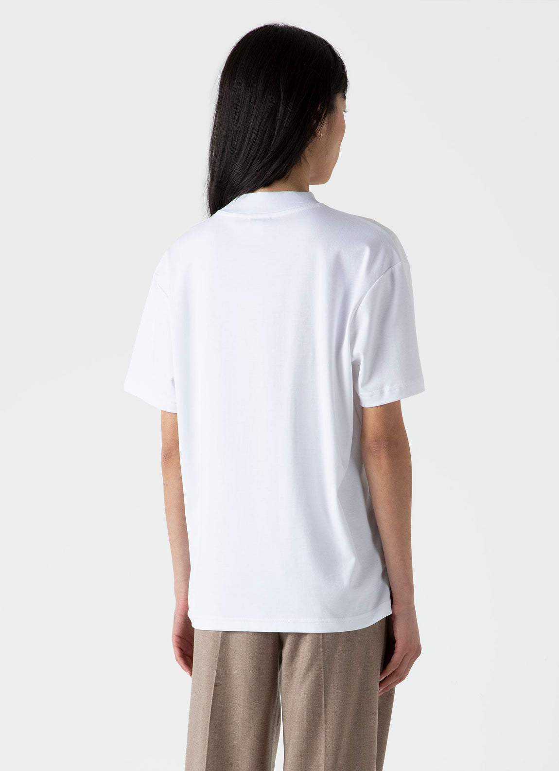 Women's Mock Neck T-shirt in White