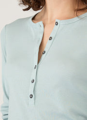 Women's Ribbed Henley in Peppermint