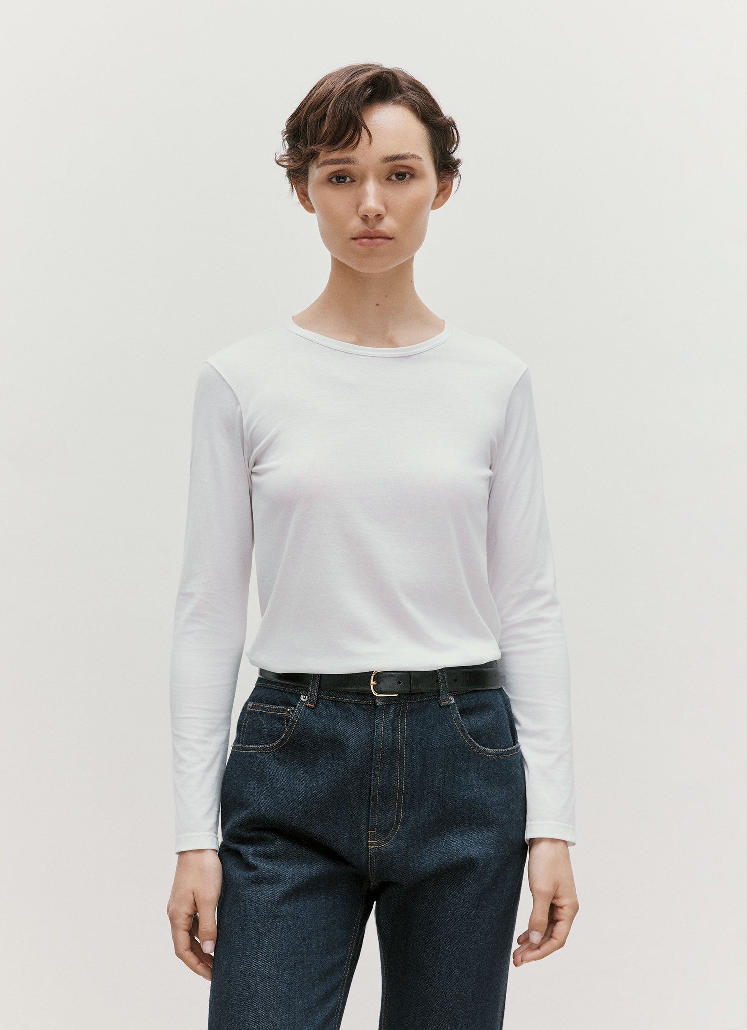 ロングスリーブ クラシック Tシャツ（White）| Sunspel