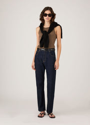 Women's Ribbed Tank Top in Dark Cedar