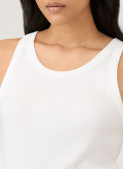 Women's Ribbed Tank Top in White