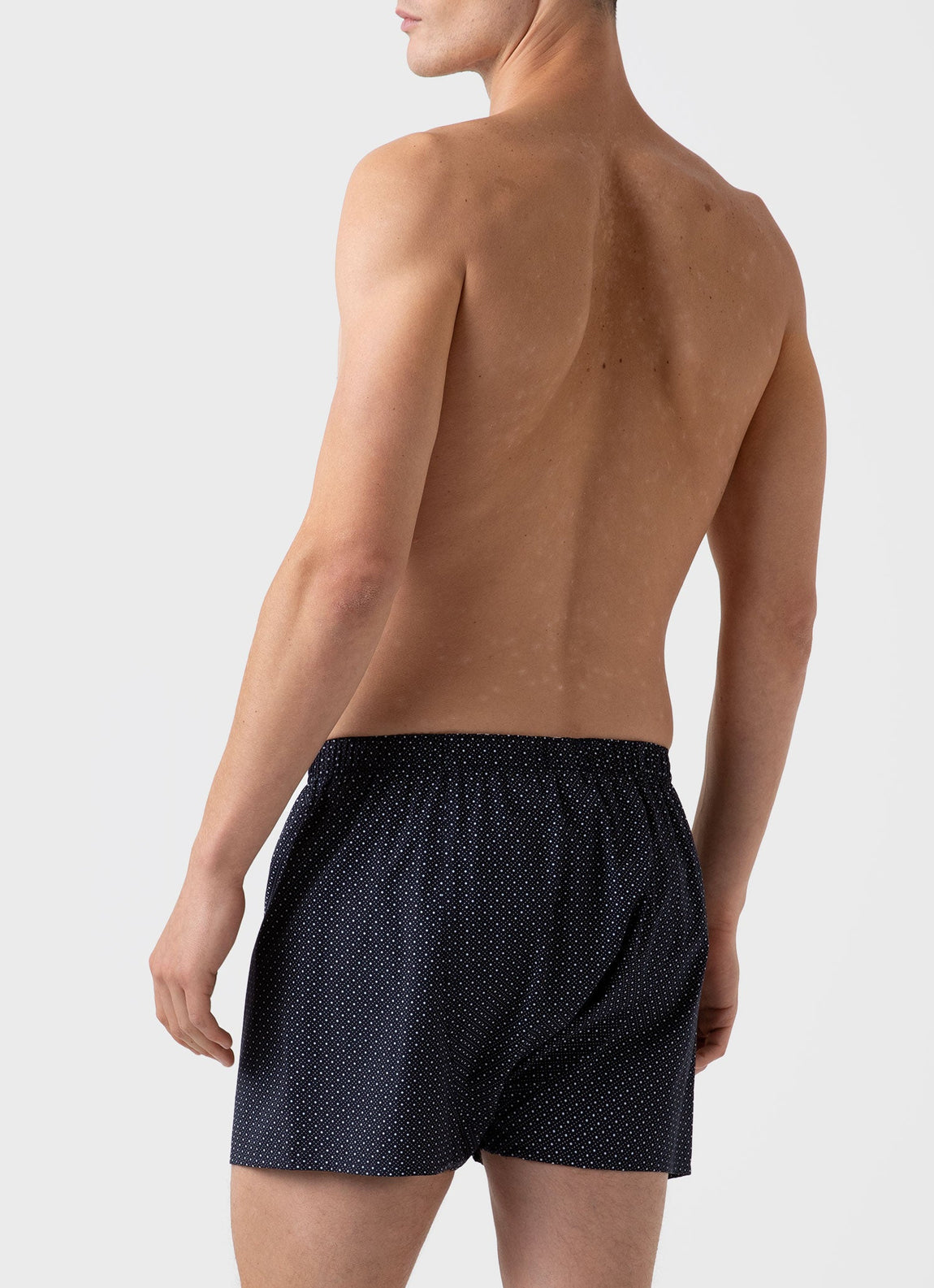 Men's Classic Print Boxer Shorts in Navy Diamond Geometric Print