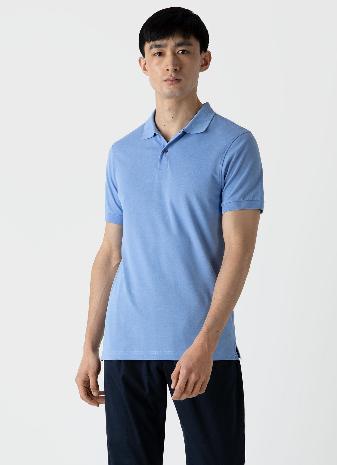 Men's Piqué Polo Shirt in Cool Blue