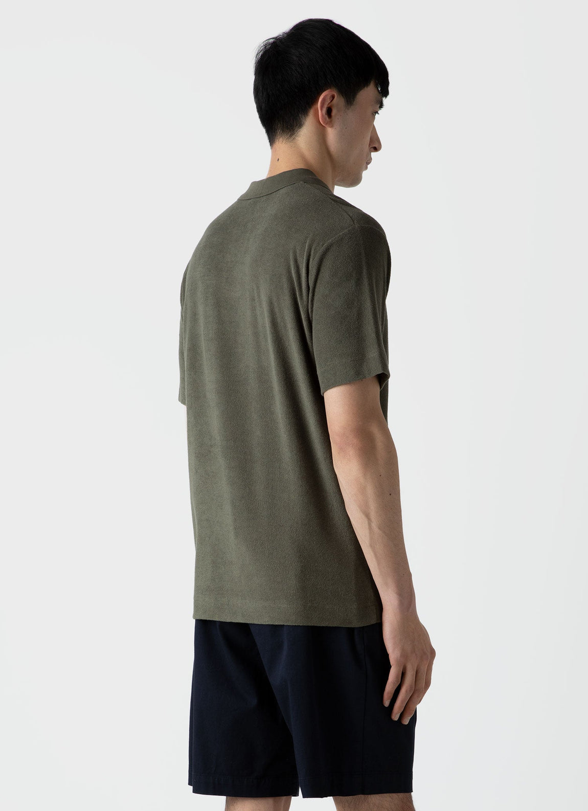 Men's Towelling Polo Shirt in Hunter Green