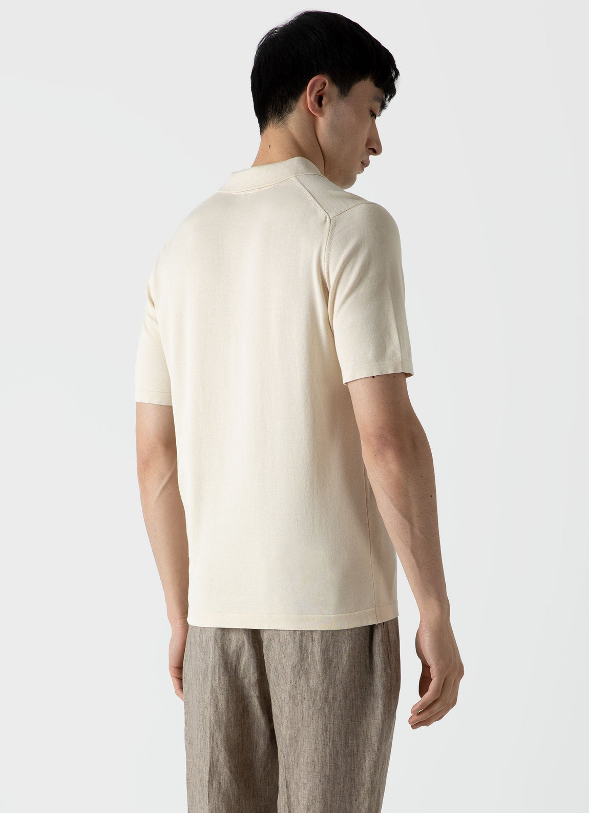 Men's Sea Island Cotton Polo Shirt in Undyed