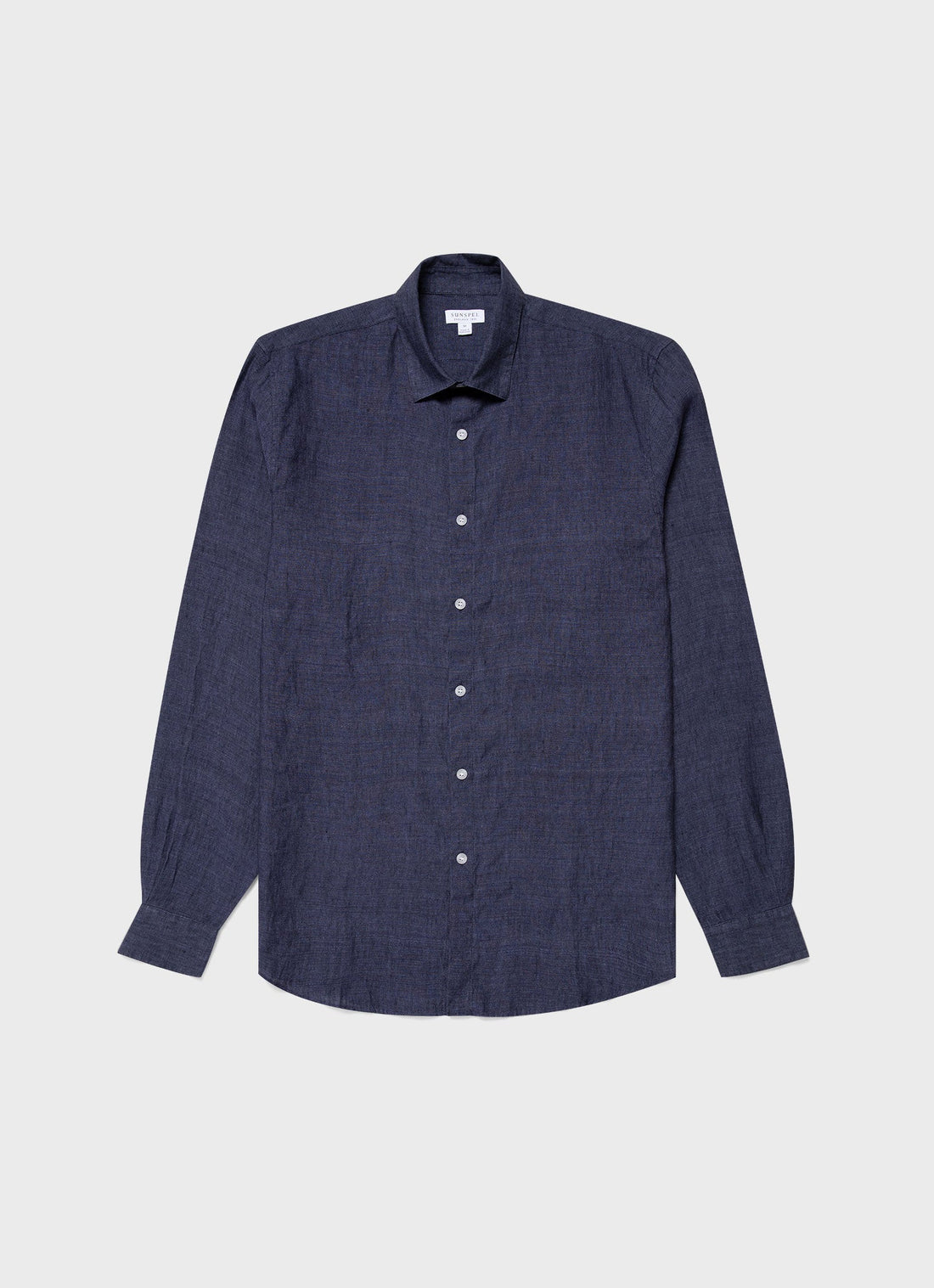 Men's Linen Shirt in Navy Melange