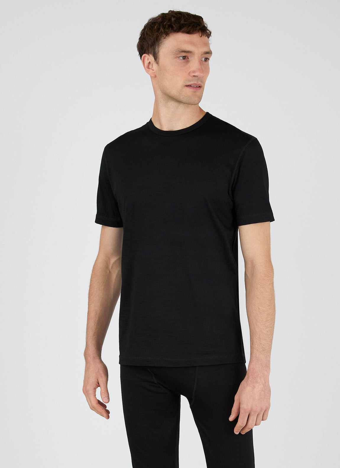 Men's Merino Base Layer T- Shirt in Black