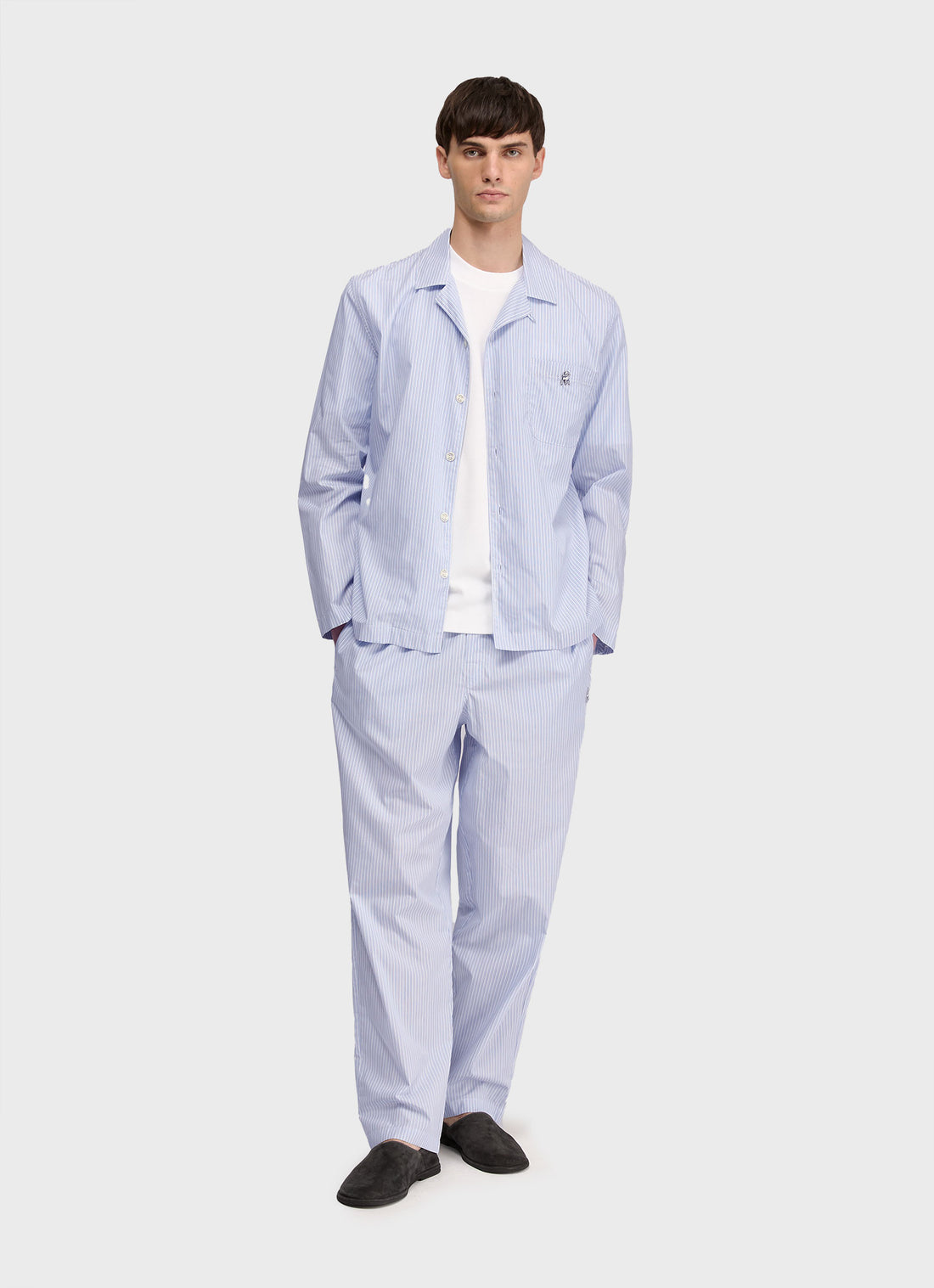 Men's Sunspel x the Shepherd UNDERCOVER Pyjama Trouser in Blue/White Stripe
