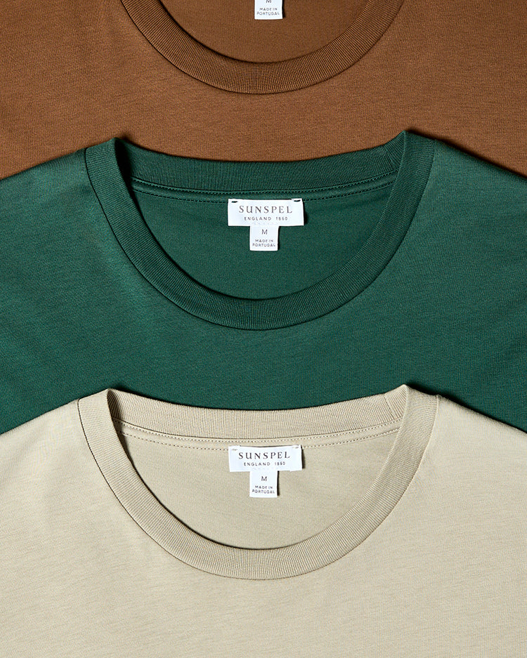 クラシックTシャツ（White/Azure Blue English Stripe）| Sunspel