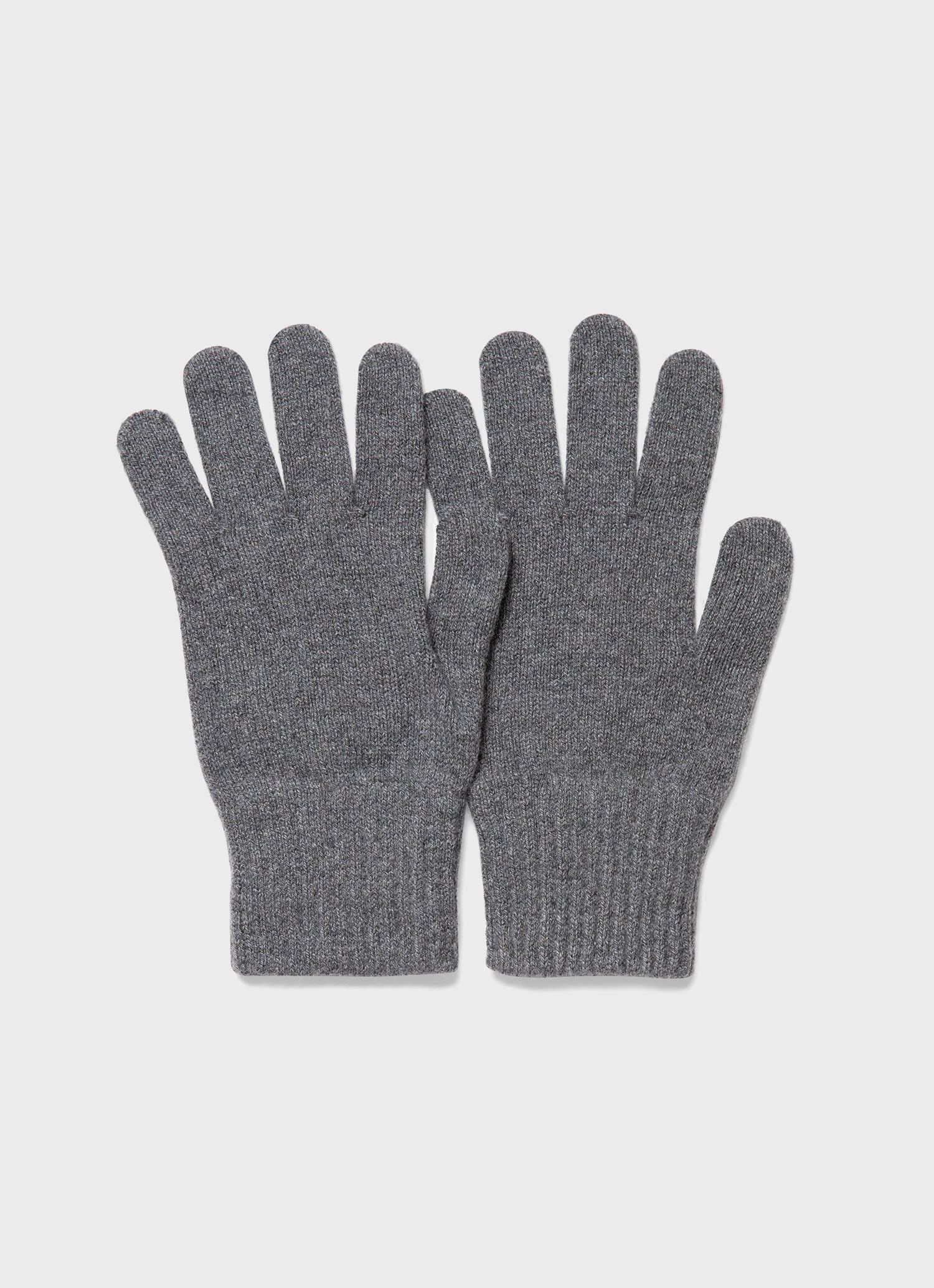 Cashmere Knitted Glove in Grey Melange