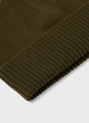 Scottish Lambswool Hat in Dark Olive