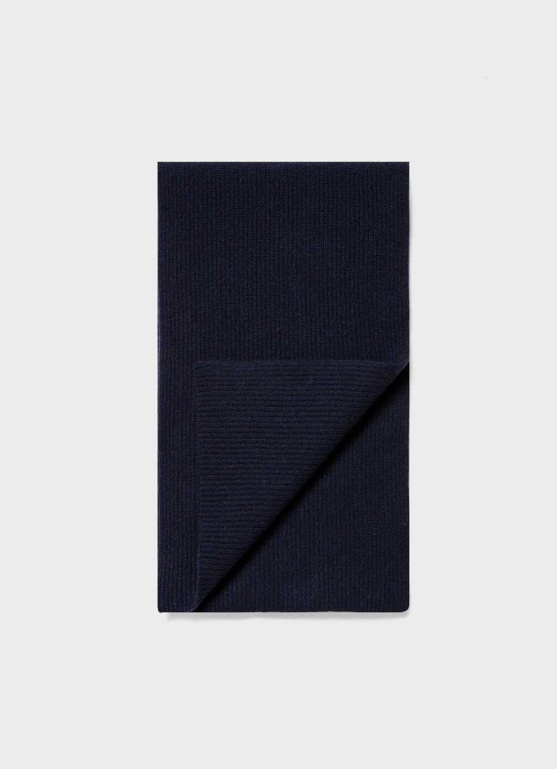 Cashmere Ribbed Scarf in Navy