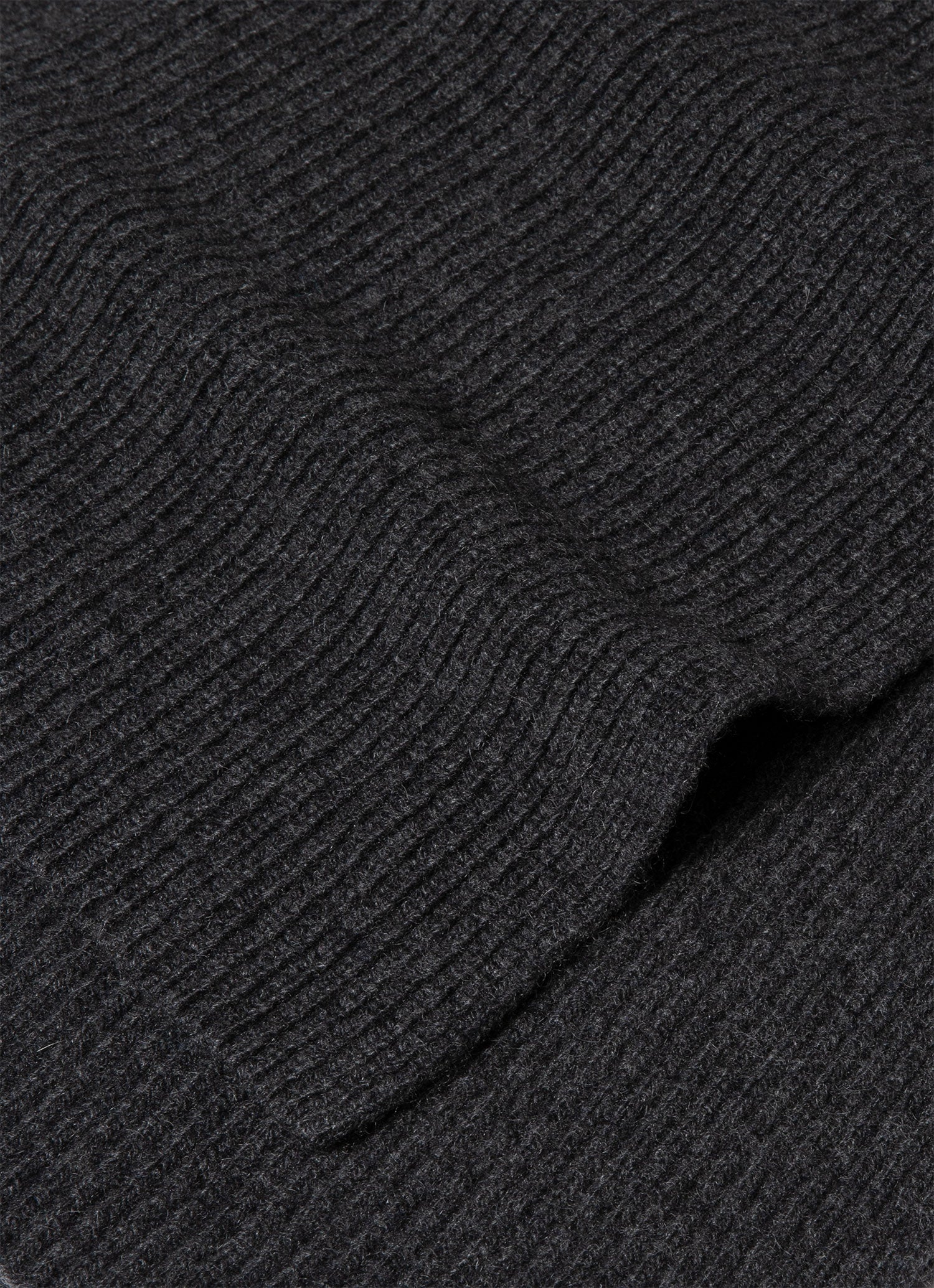 カシミヤリブスカーフ（Charcoal Melange）| Sunspel