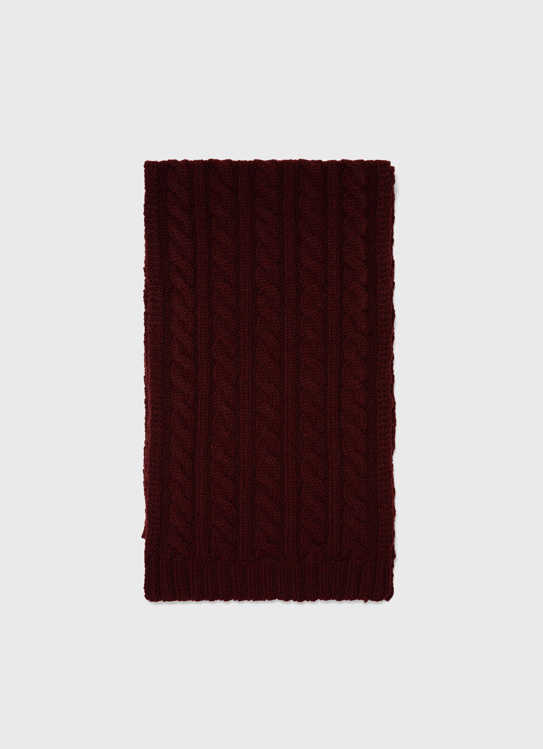 Lambswool Cable Scarf in Maroon