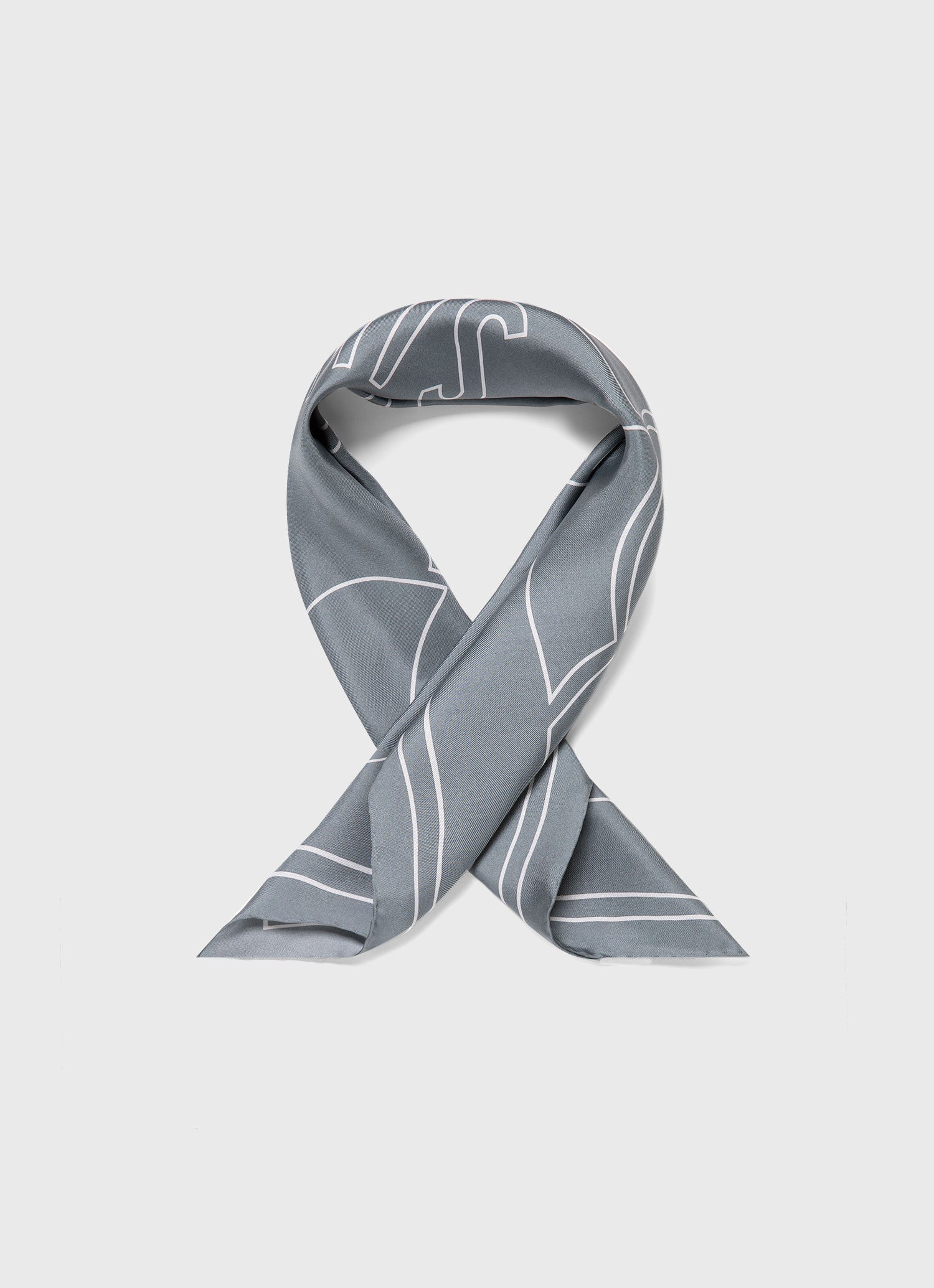 シルクスカーフ（Smoke Green Linear Archive Print）|Sunspel