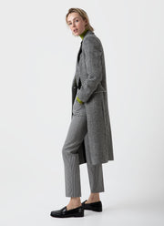 Women's Edie Campbell Harris Tweed Coat in Black/Ecru Check
