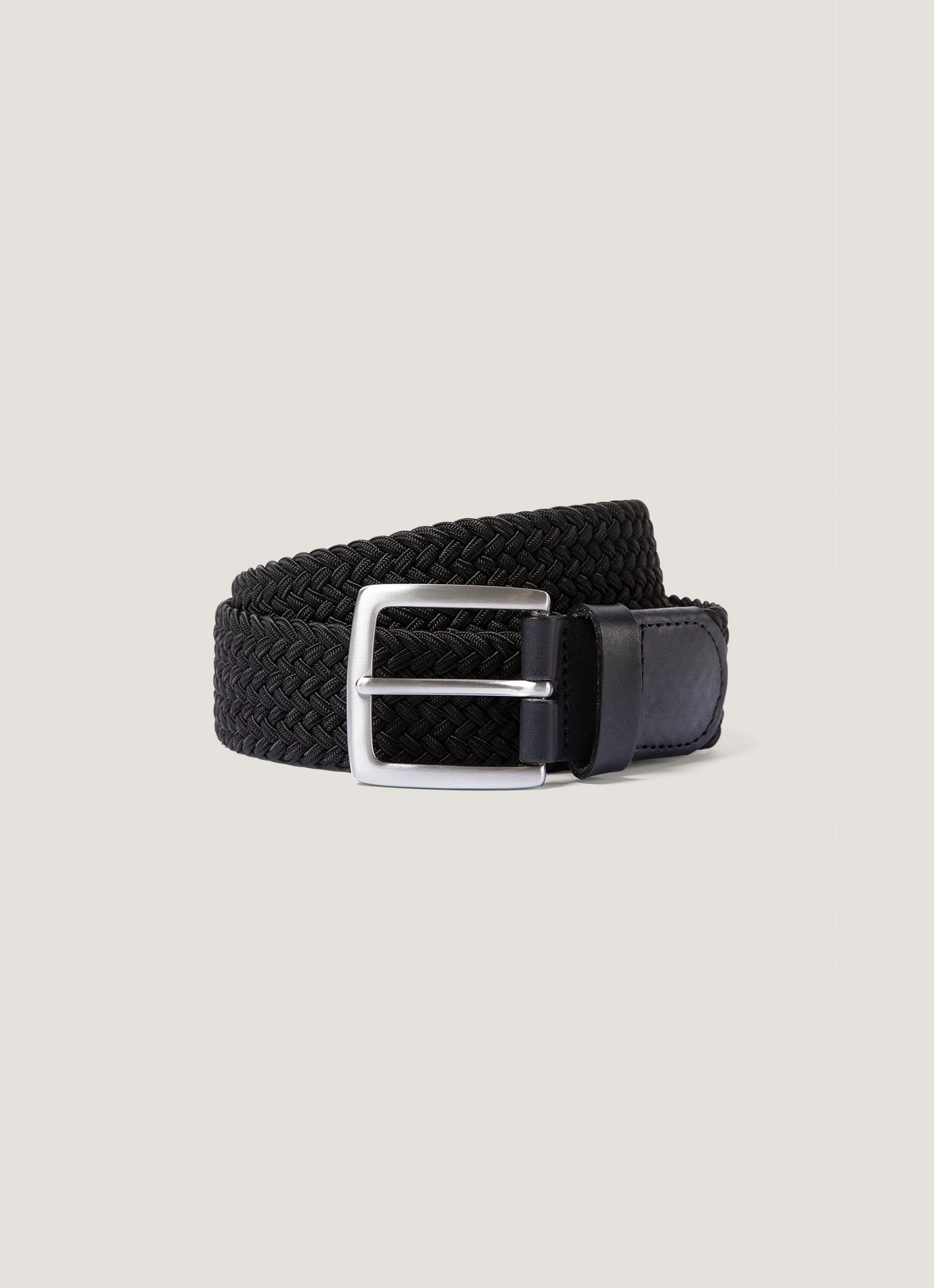 Men's Elasticated Braided Belt in Black