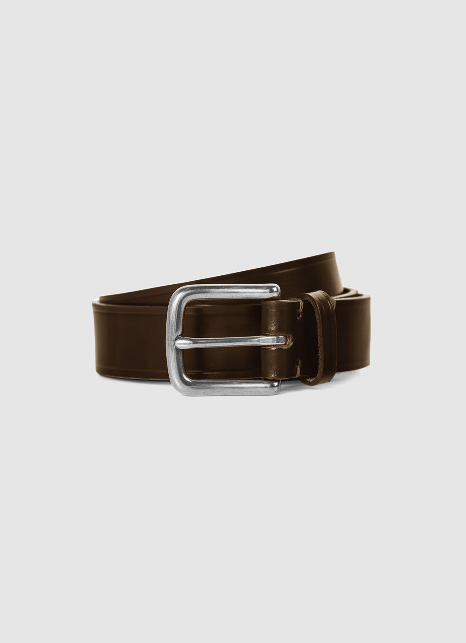 Men's 30mm Chunky Leather Belt in Brown