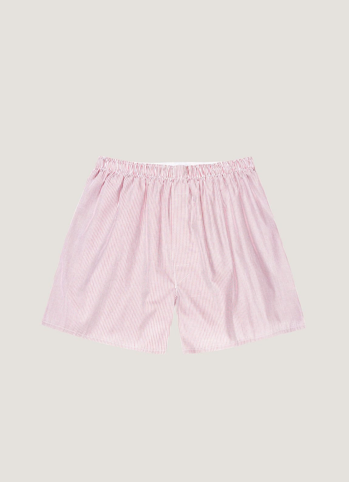 Men's Classic Boxer Shorts in White/Red/Navy Pinstripe