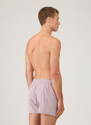 Men's Classic Boxer Shorts in White/Red/Navy Pinstripe