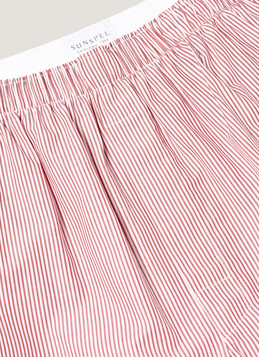 Men's Classic Boxer Shorts in White/Red/Navy Pinstripe