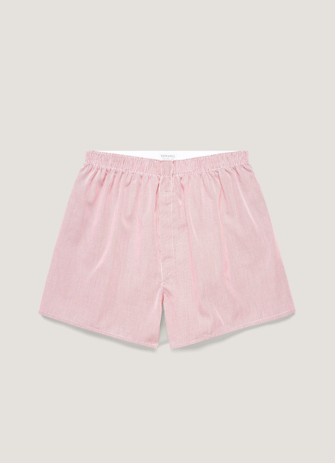 Men's Classic Boxer Shorts in Red Micro Gingham
