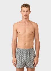 Men's Classic Boxer Shorts in Liberty Fabric in Navy/White Macsen