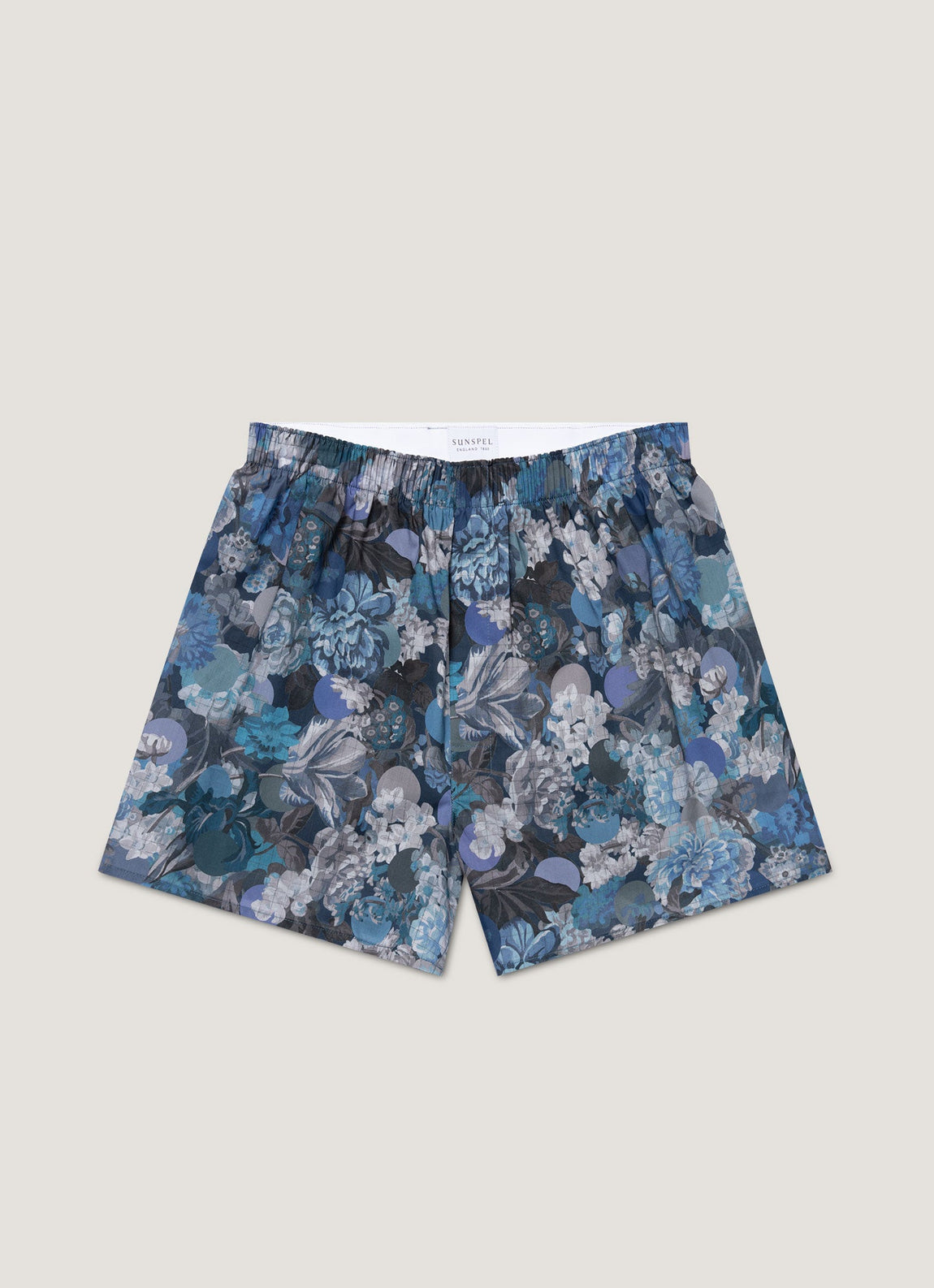 Men's Classic Boxer Shorts in Liberty Fabric in Frost Blue Floral