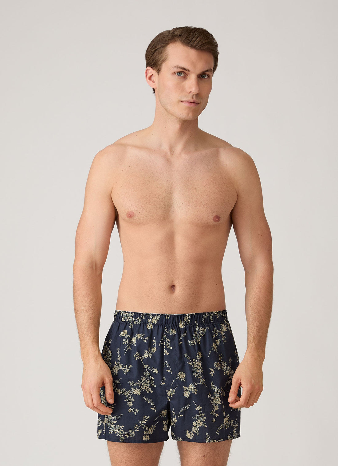 Men's Classic Boxer Short in Liberty Fabric in Navy Sketch Floral
