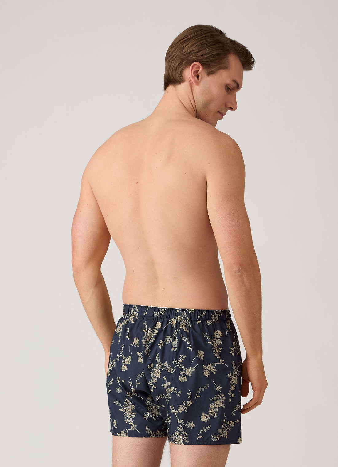 Men's Classic Boxer Short in Liberty Fabric in Navy Sketch Floral