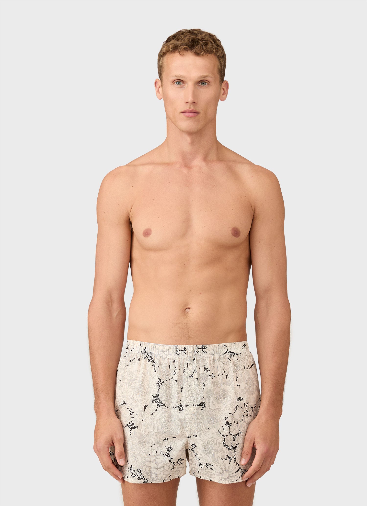 Men's Classic Boxer Shorts in Liberty Fabric in White English Bloom