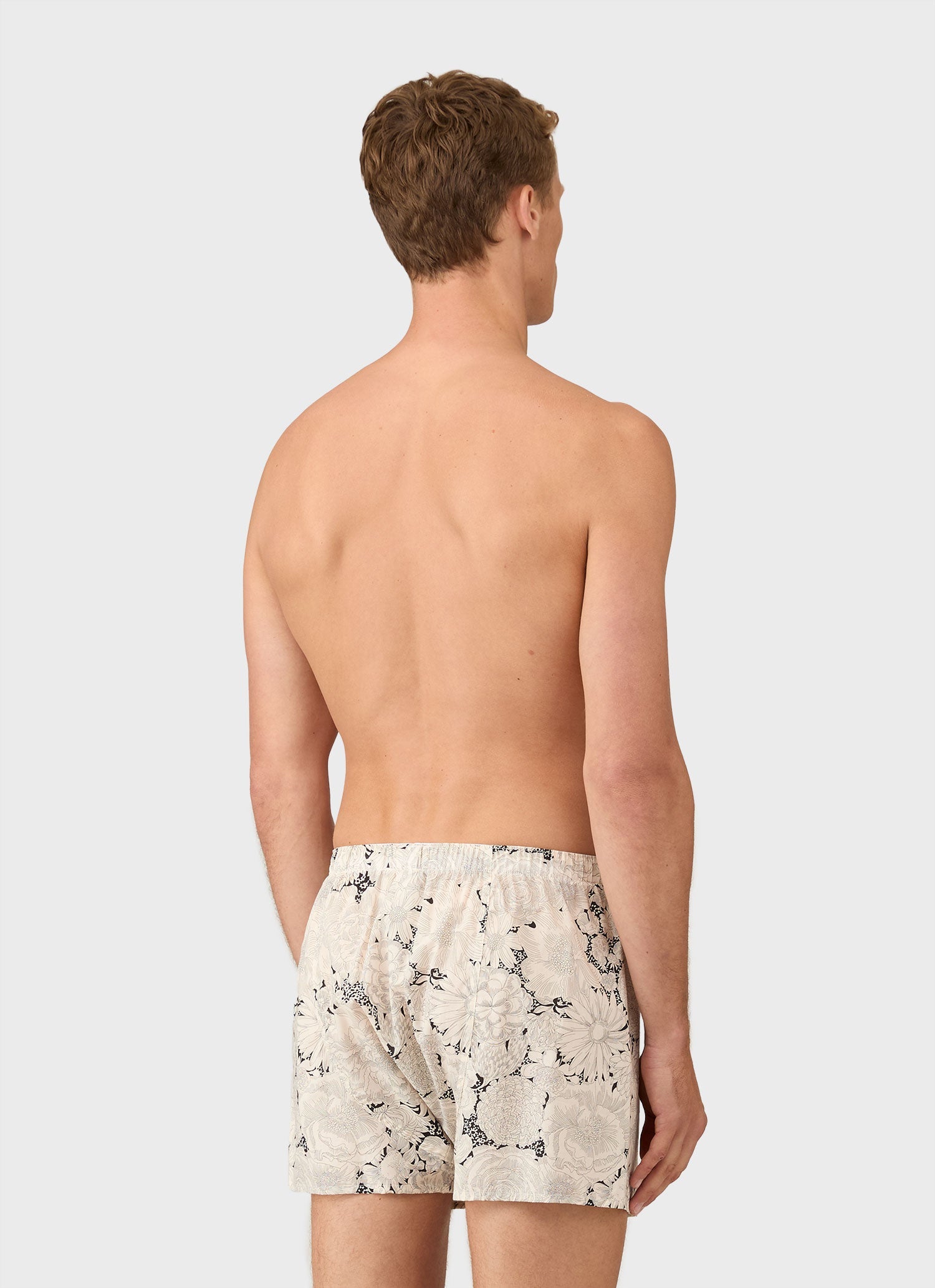 Men's Classic Boxer Shorts in Liberty Fabric in White English Bloom