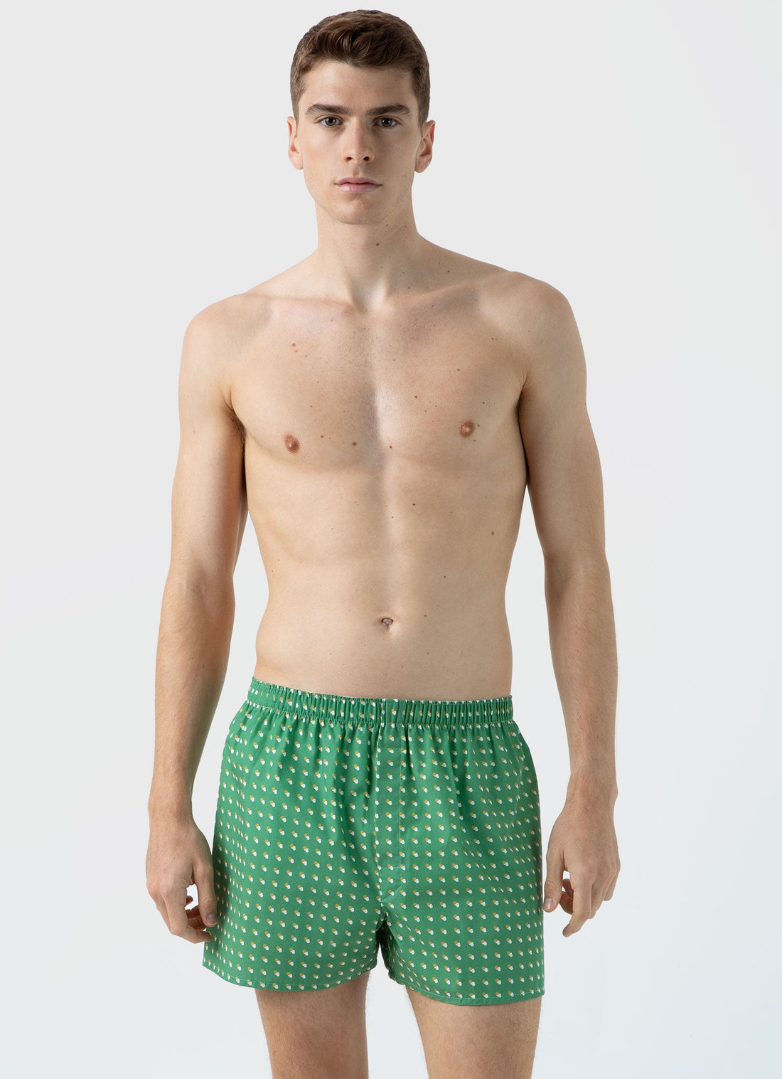 Men's Classic Boxer Shorts in Green Sun & Clouds