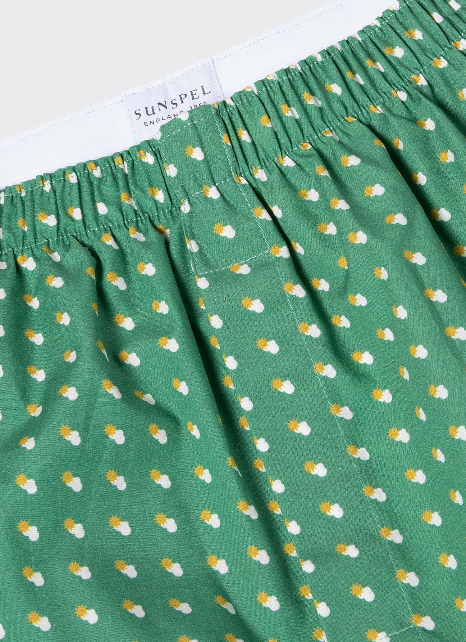 Men's Classic Boxer Shorts in Green Sun & Clouds