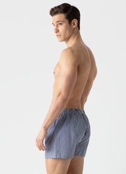 Men's Classic Boxer Shorts in Navy Gingham