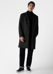 Men's Wool Cashmere Overcoat in Charcoal Melange