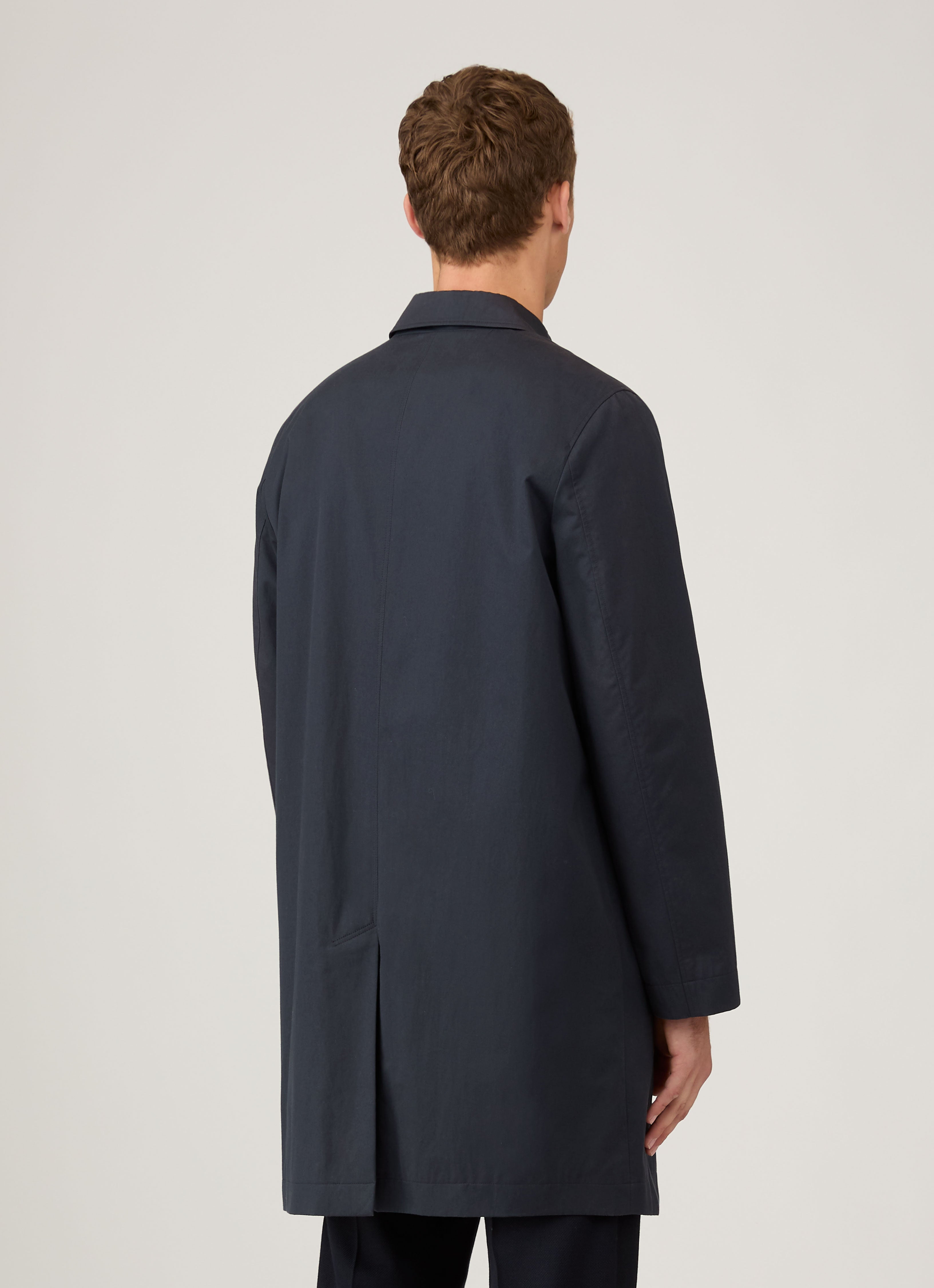 シャワープルーフ コットンマック （Navy）| Sunspel