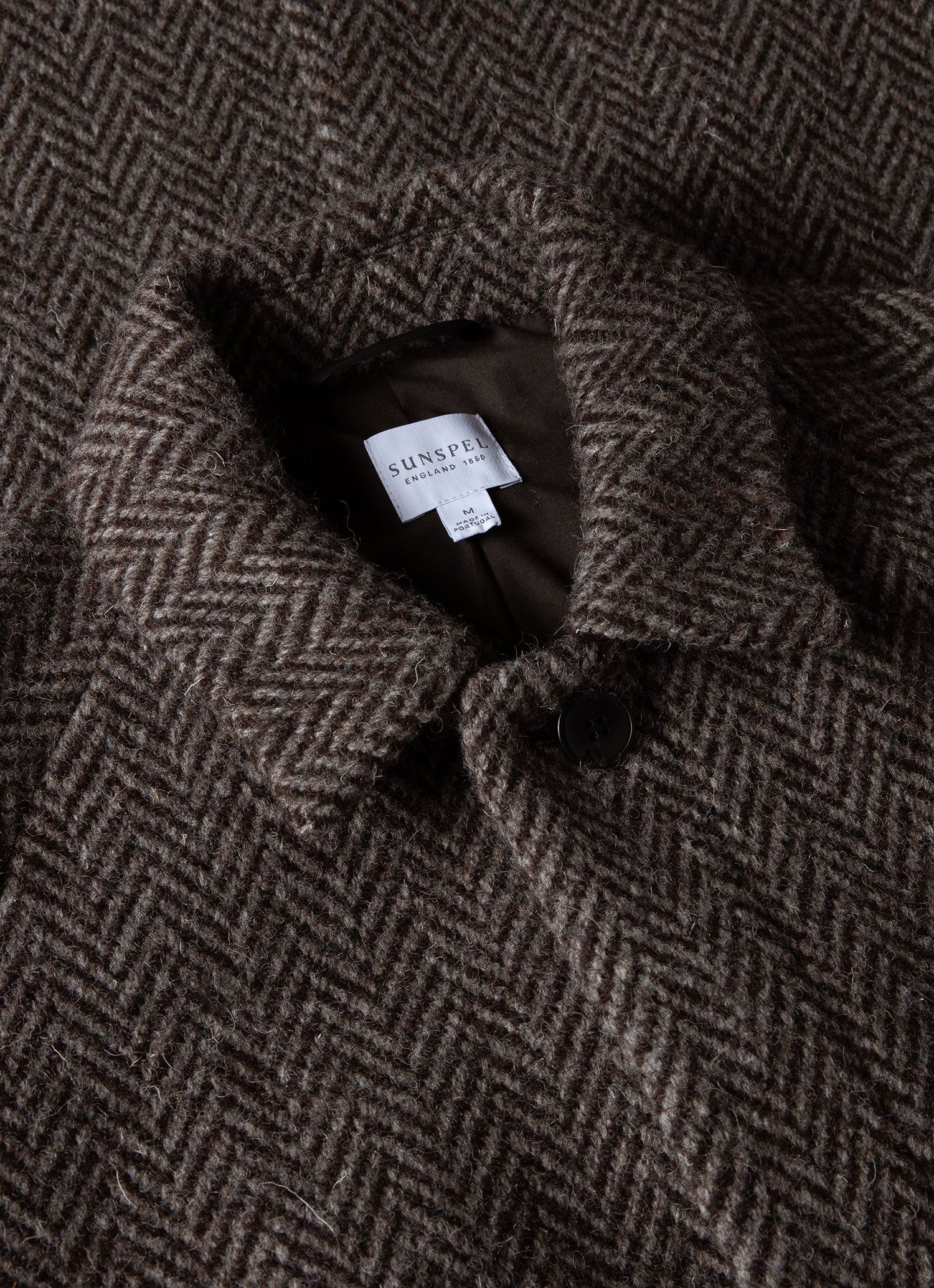 ブリティッシュウール カーコート（Brown Herringbone）| Sunspel