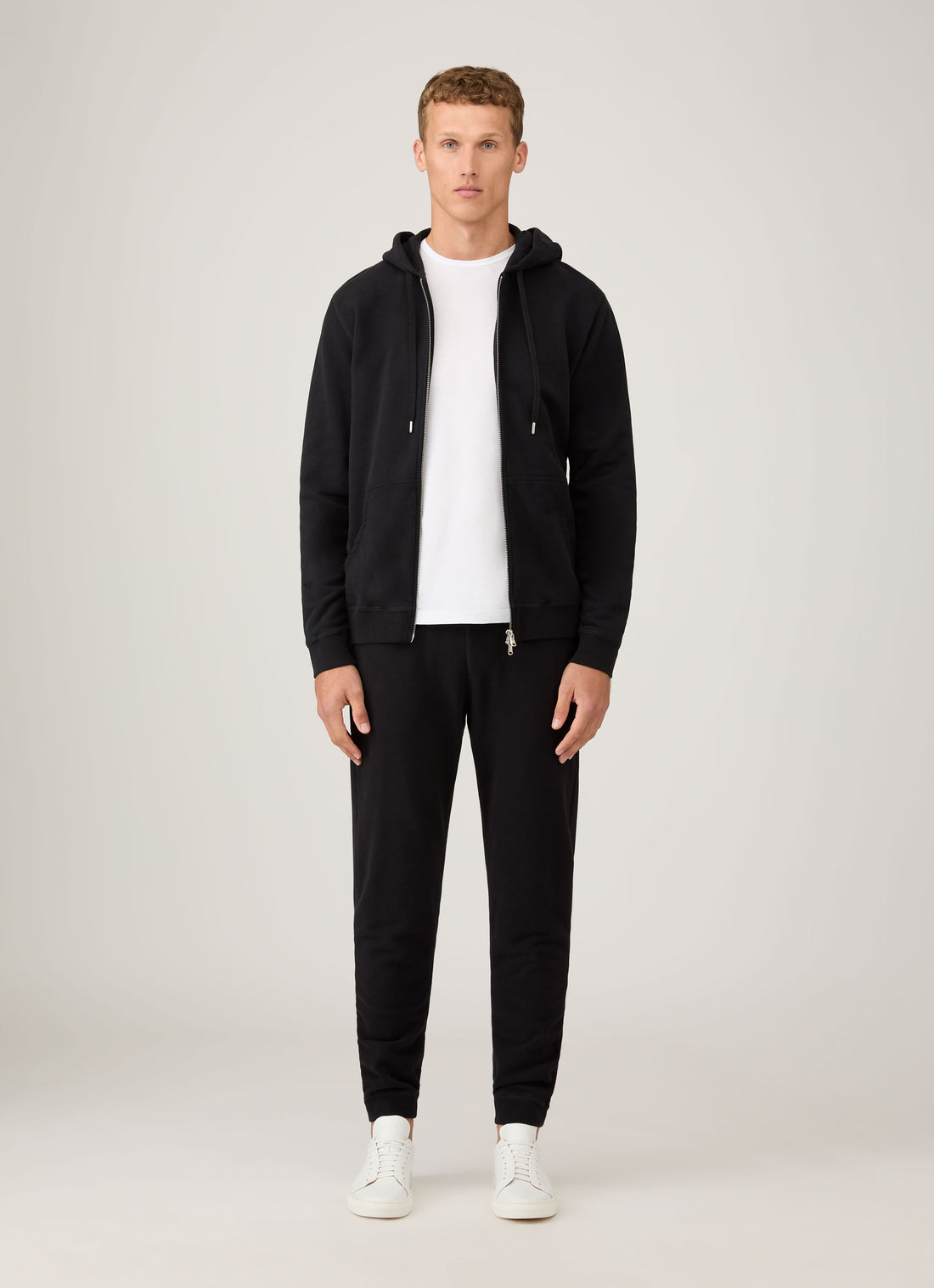Men's Loopback Zip Hoodie in Black