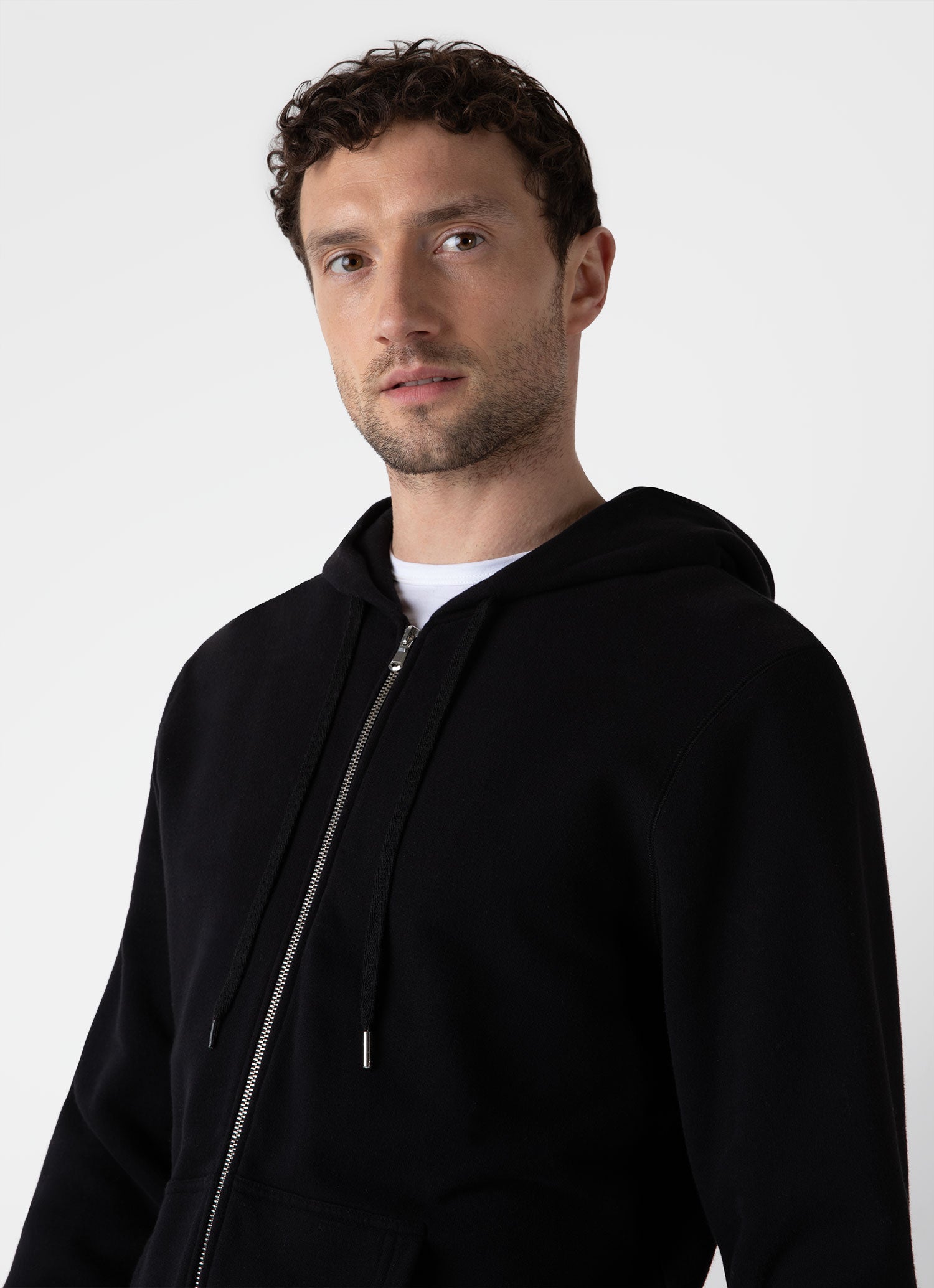 Men's Loopback Zip Hoody in Black