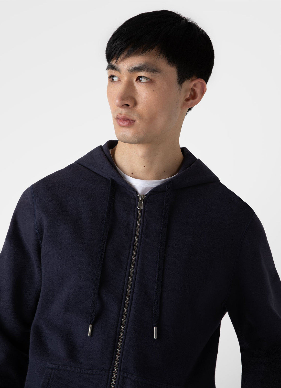 Men's Loopback Zip Hoody in Navy