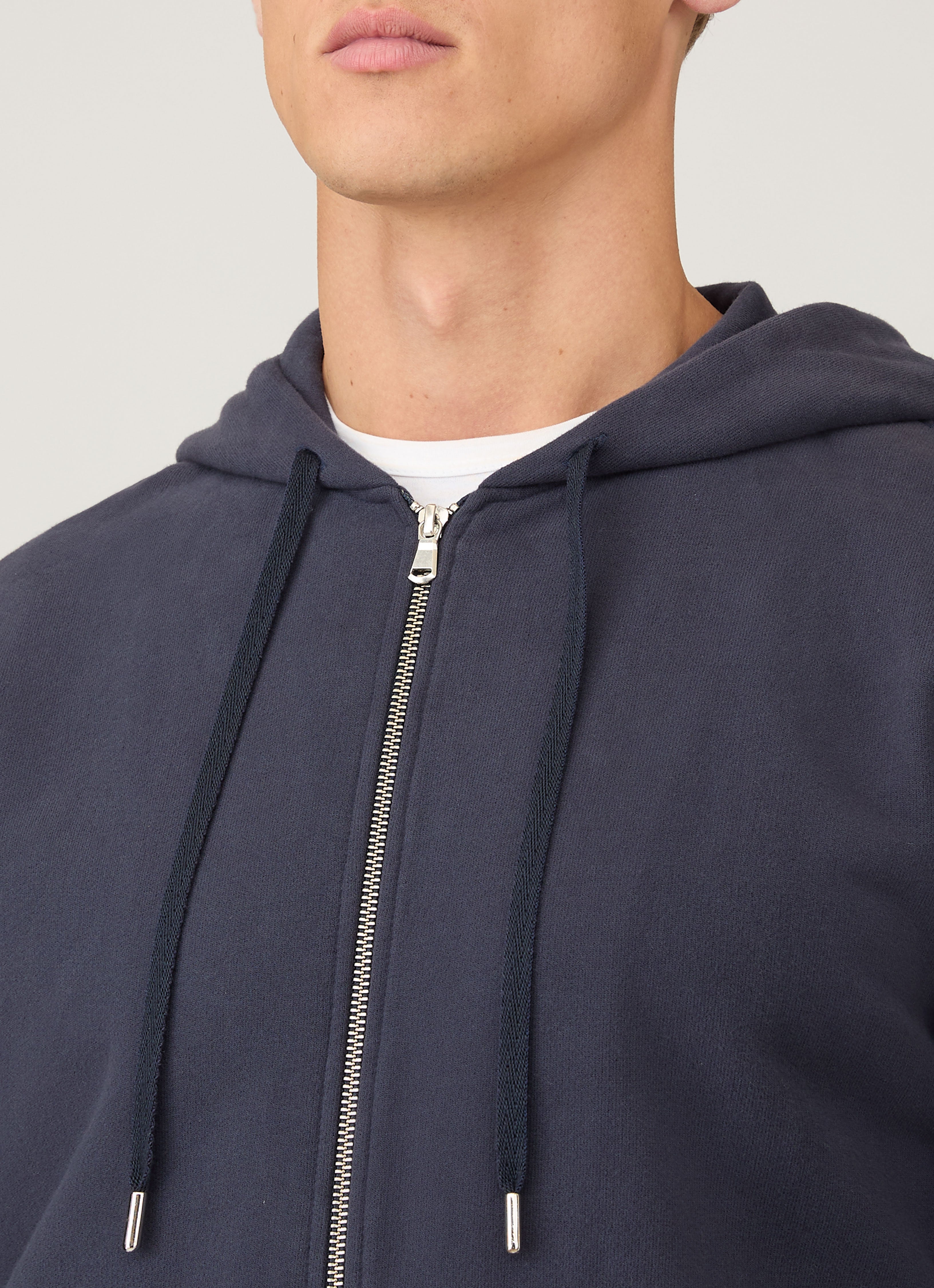 【関税込み】Sunspel ネイビー ループバック フーディ ループバックパーカー （Navy）| Sunspel