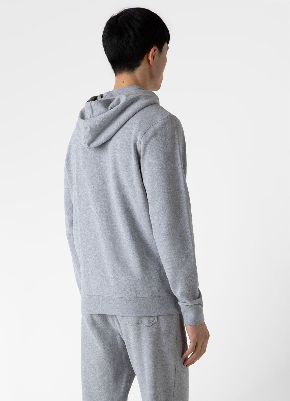 Men's Loopback Zip Hoody in Grey Melange