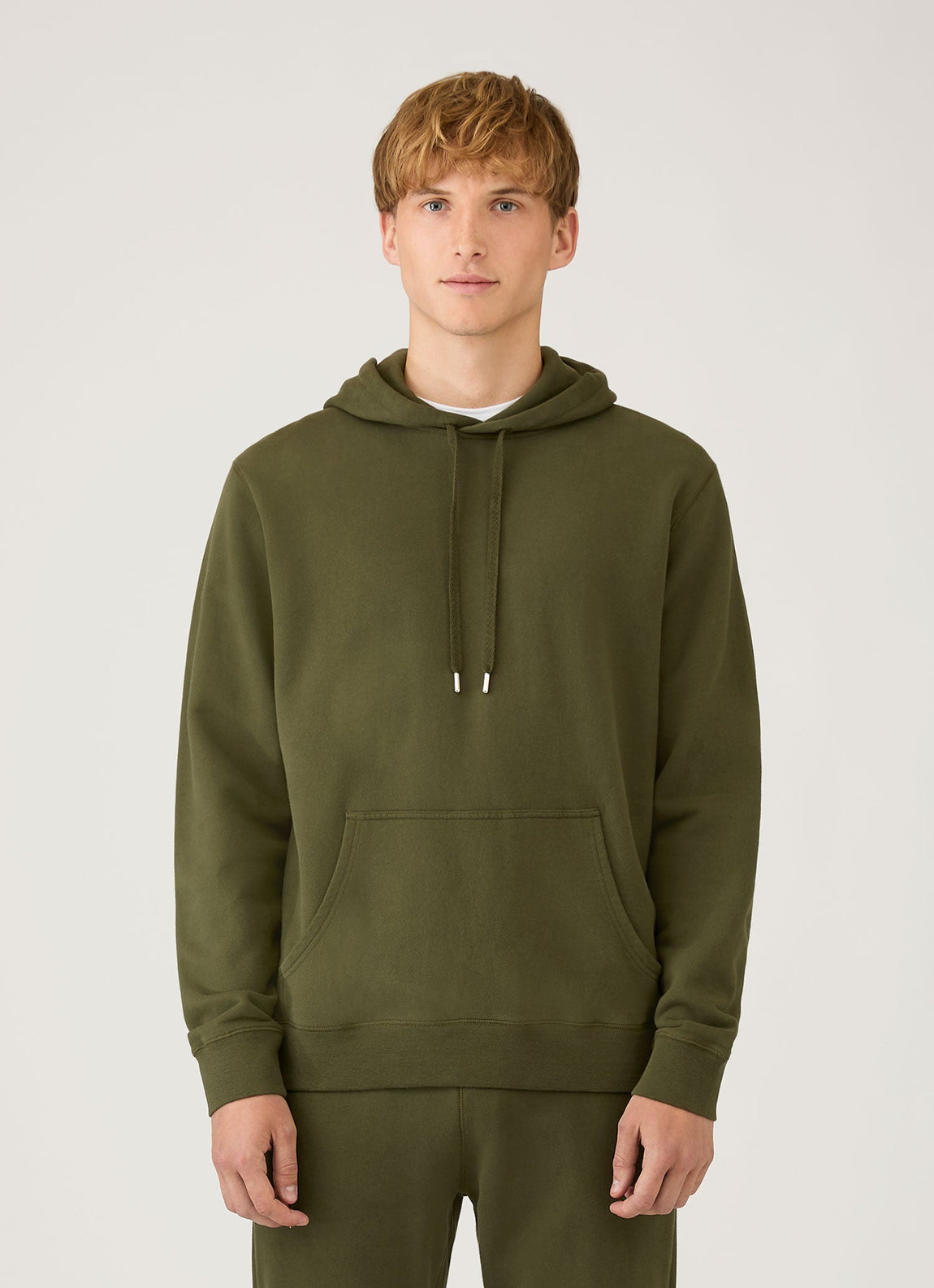 Men's Loopback Hoodie in Deep Olive