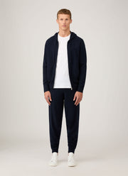 Men's Cashmere Hoodie in Navy